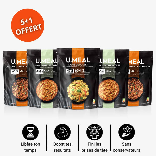 Pack repas protéiné starter | 5 + 1 offert U.MEAL